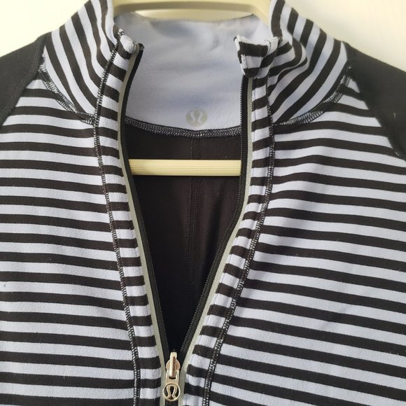 Lululemon Run U-Turn Pullover Top Pique Black Heathered Blue Size 4 - Picture 5 of 8